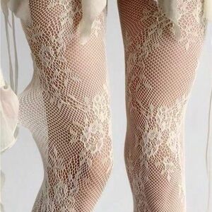 White Knit Fabric leggings